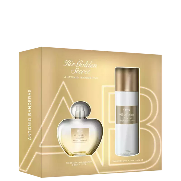 Conjunto Her Golden Secret Banderas  - Feminino (Eau de Toilette 80ml + Desodorante Spray 150ml)